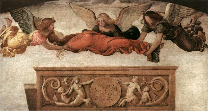LUINI, Bernardino St Catherine Carried to her Tomb by Angels asg oil painting picture